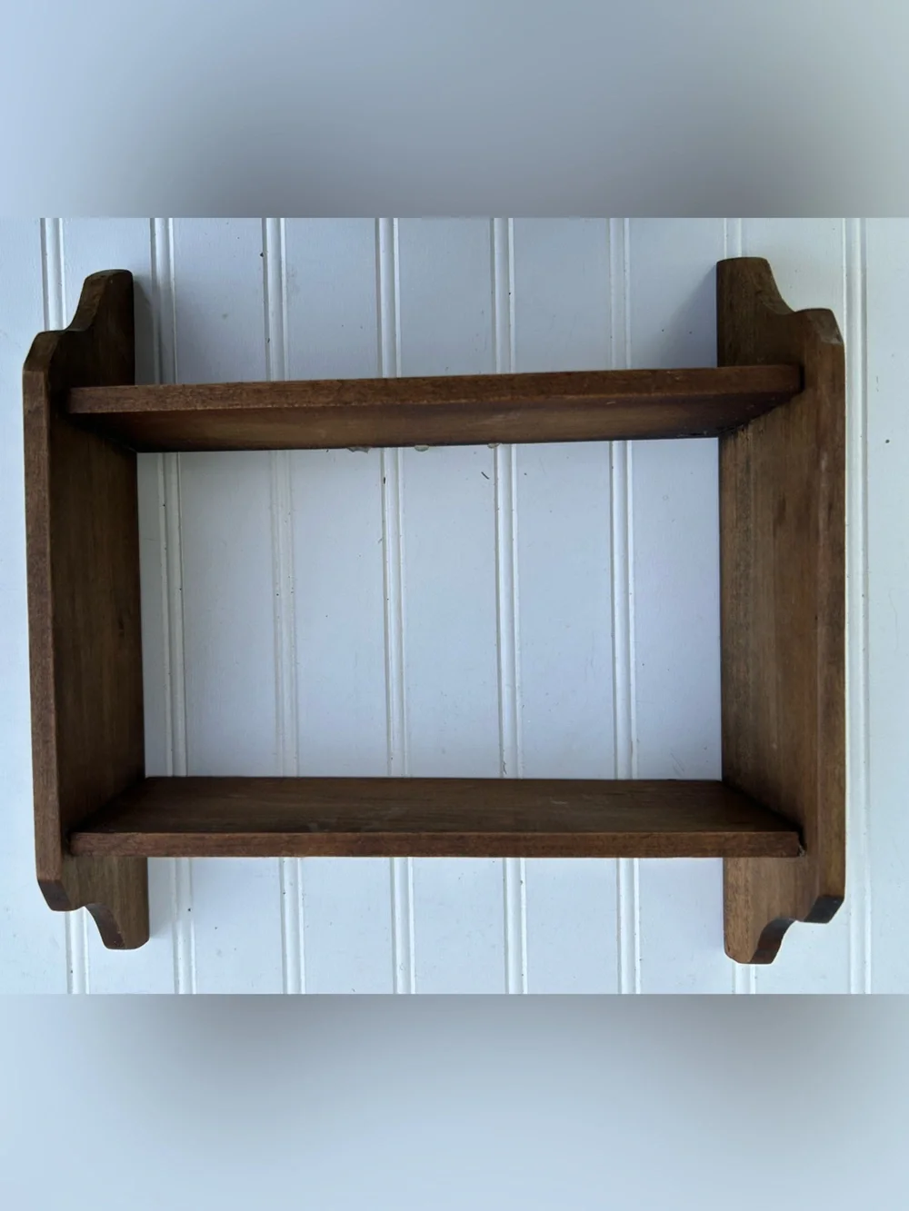 Vintage Shelf Wooden Wall Display Brown Gallery Wall Cottagecore Decor 11x12.5